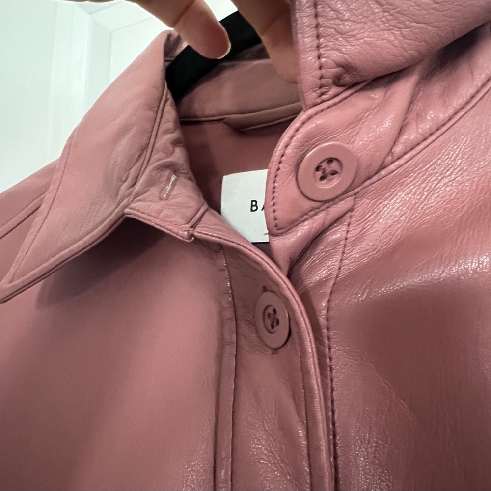 Aritzia Babaton Mauve Vegan Leather Pelli Shirt Jacket - Picture 7 of 10
